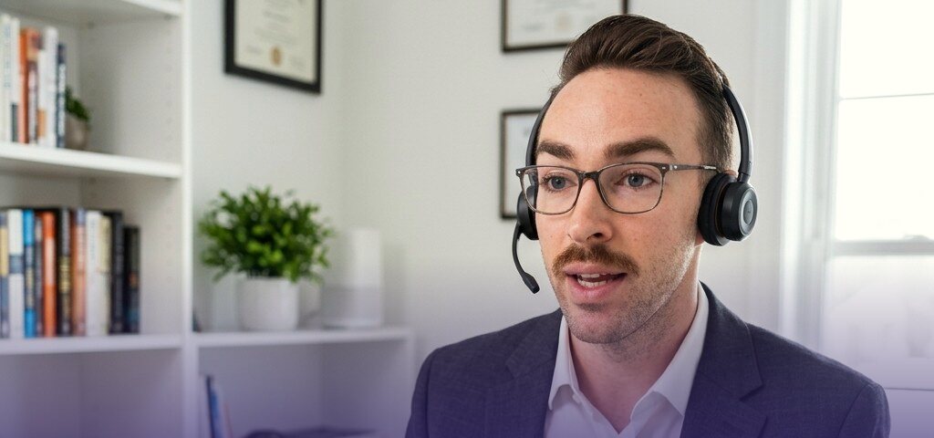 SEO consultation on a video call, talking a client through their results