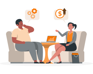 Illustration of a consultation conversation
